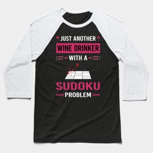 Wine Drinker Sudoku Baseball T-Shirt